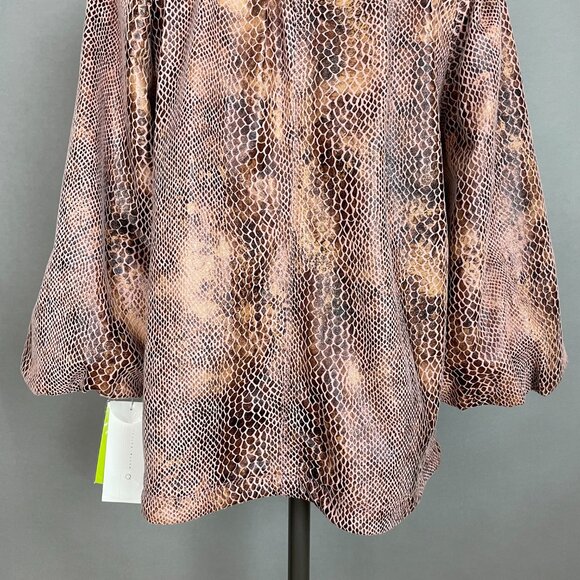 Chi by Falchi Jacket Faux Reptile Skin NWT Detachable Hood Women Size Large Coat - Picture 4 of 15
